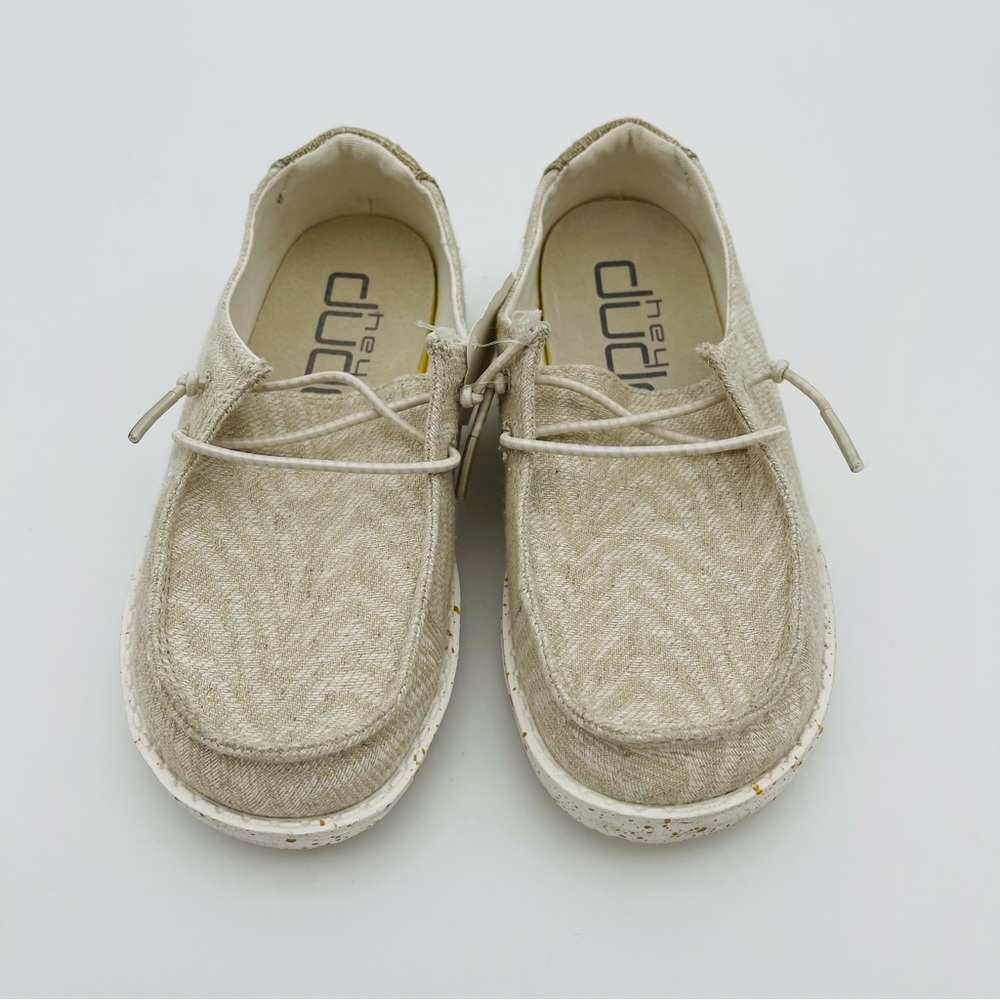 Hey Dude Wendy Youth Woven Zebra Neutral Size 12 Never Been Worn, Slip On